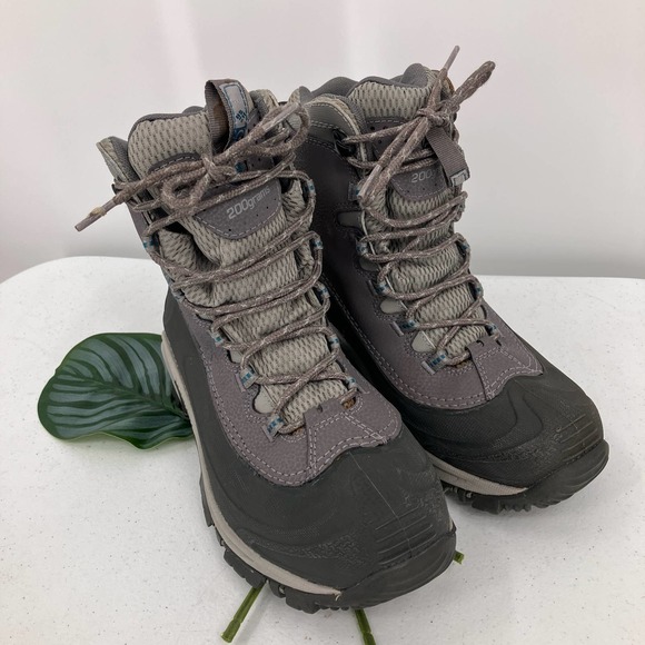 Columbia Gray Techlite Omni-Grip Waterproof Bugaboot Insulated Lace Up Boot Shoe - Picture 1 of 16